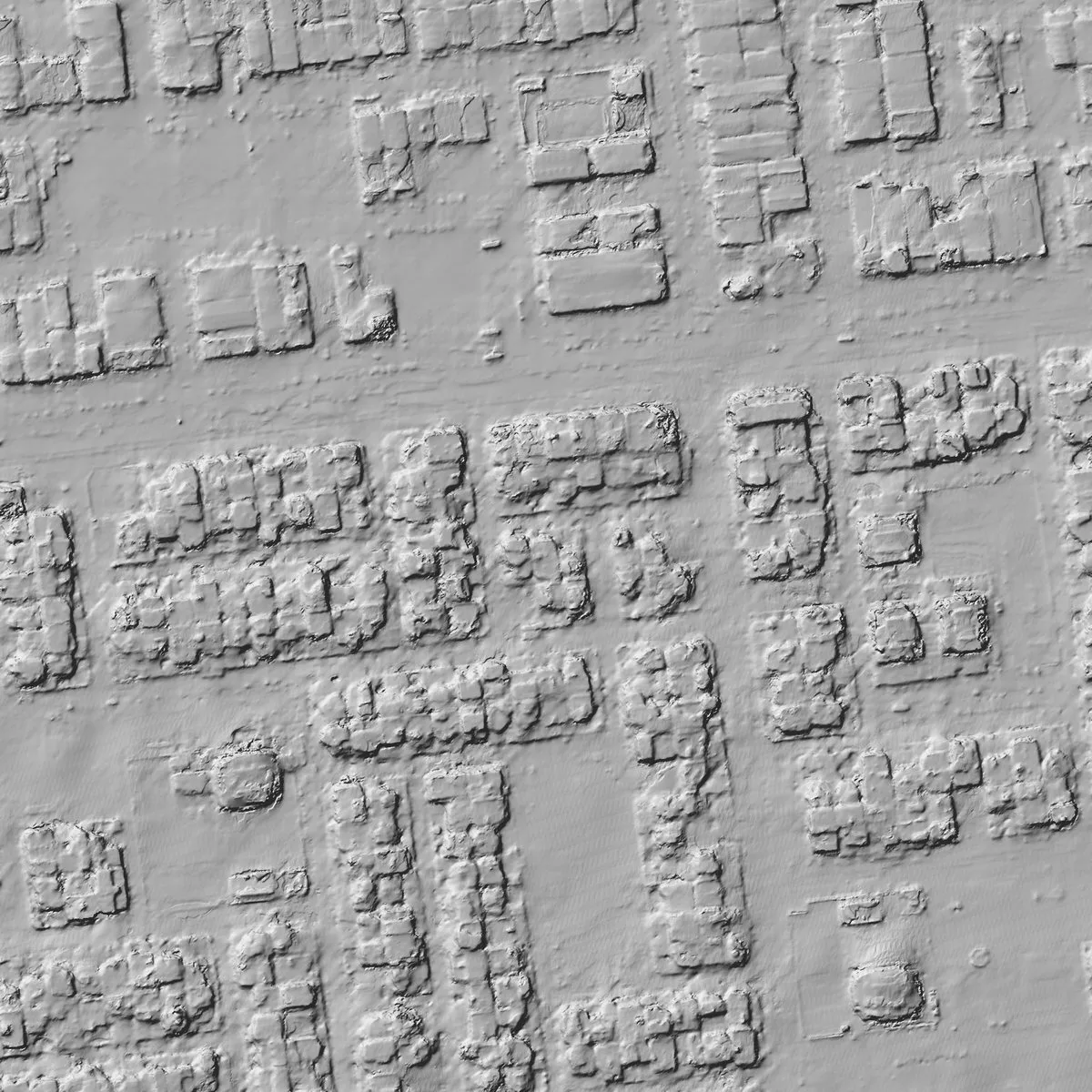 Hillshade of houses on Darin Island from the NASA Ames Stereo Pipeline elevation model