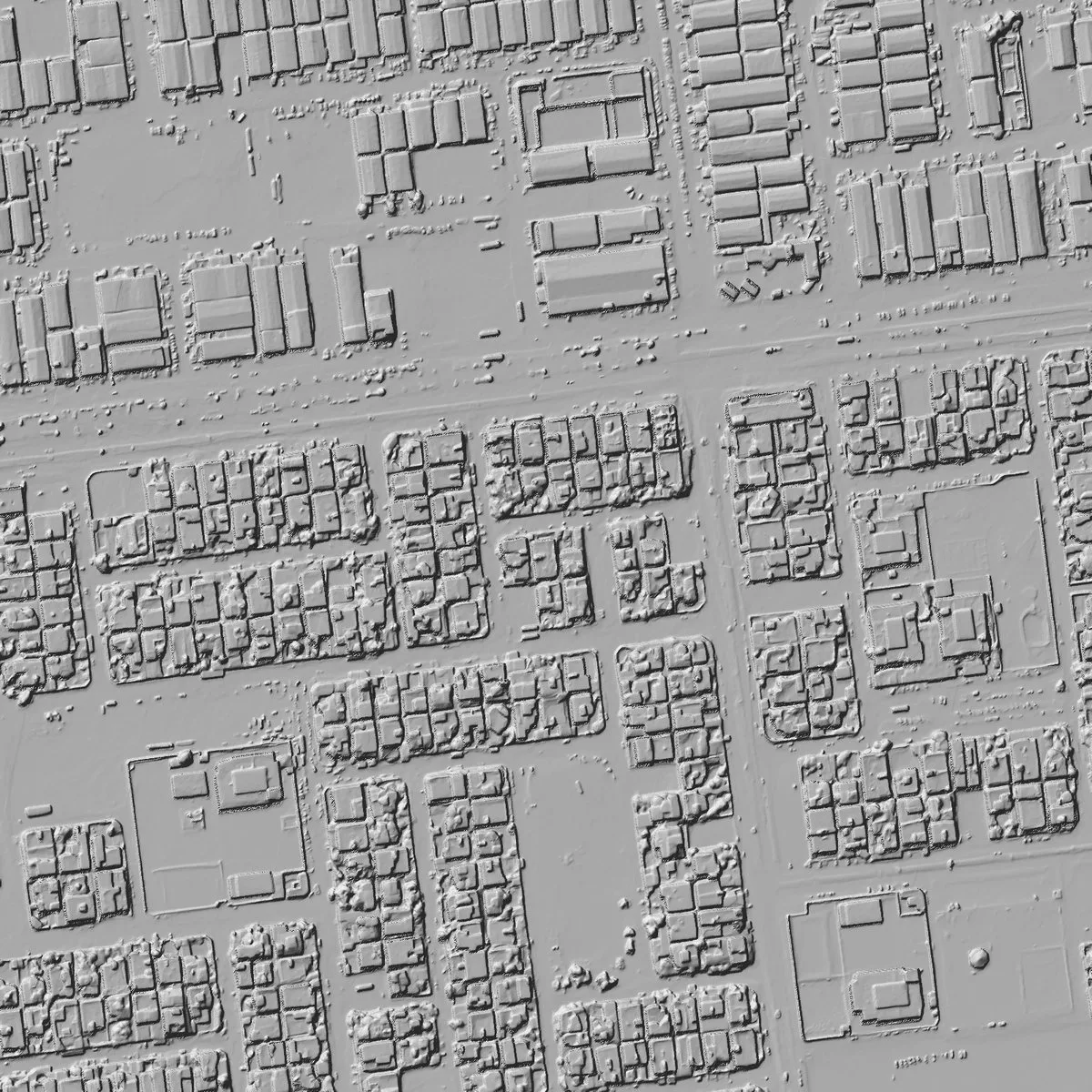 Hillshade of houses on Darin Island from the Parallax elevation model